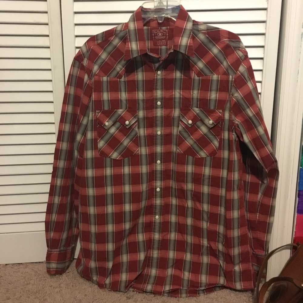 Lucky Brand Red and Grey Flannel